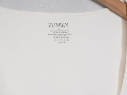PUMIEY V-Neck T-Shirt Women Extra Large White Short Sleeve Stretch Top