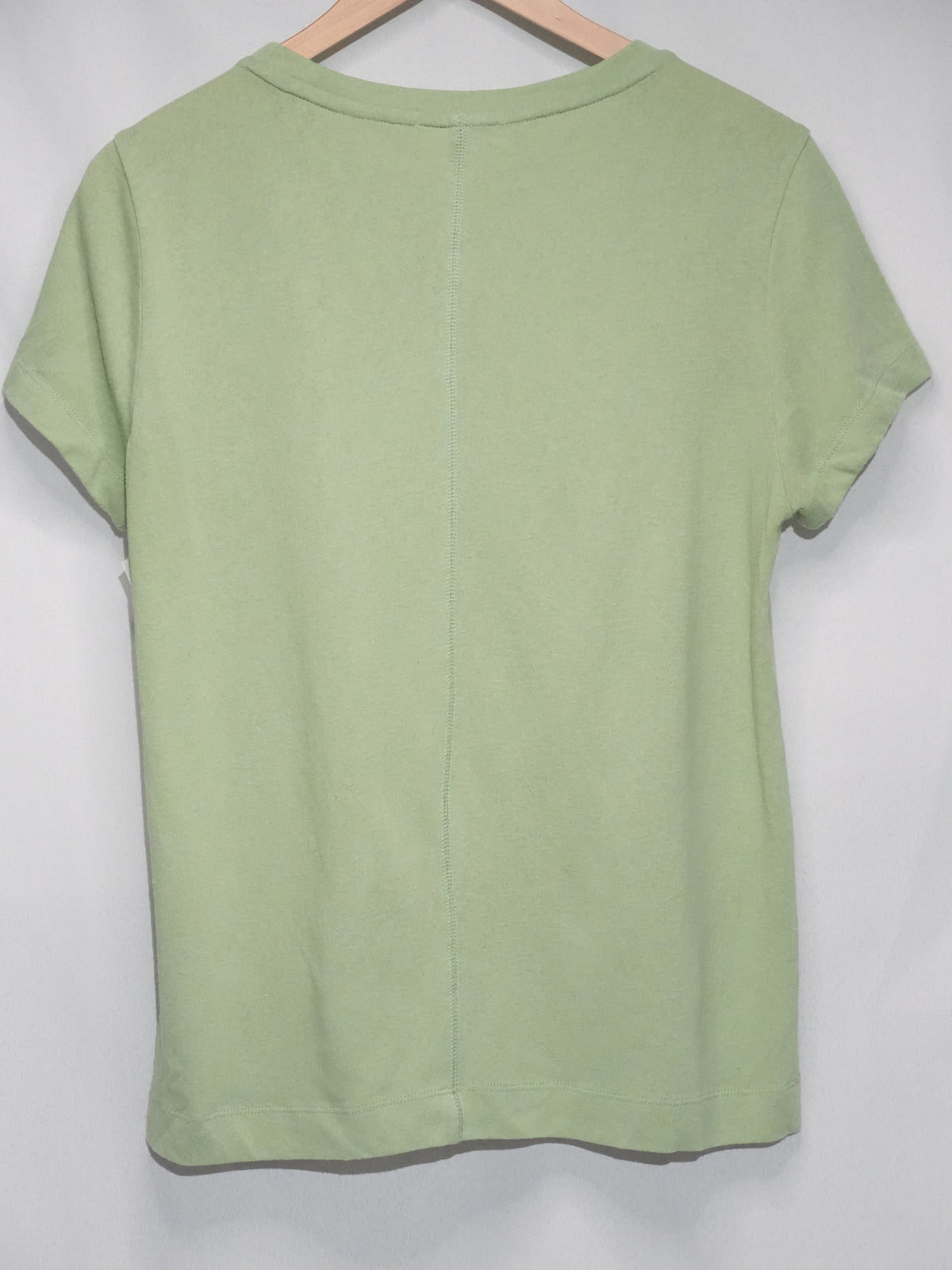 Becool T-Shirt Women Large Green Short Sleeve Crewneck Seam Back Rayon Blend