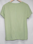 Becool T-Shirt Women Large Green Short Sleeve Crewneck Seam Back Rayon Blend