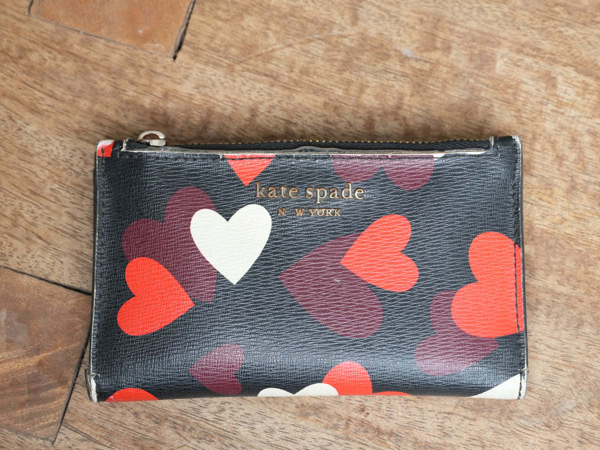 Kate Spade New York Spencer Celebration Hearts Small Slim Bifold Wallet