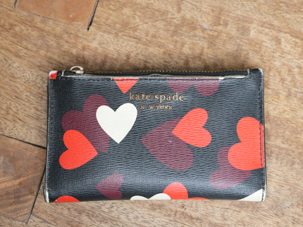 Kate Spade New York Spencer Celebration Hearts Small Slim Bifold Wallet