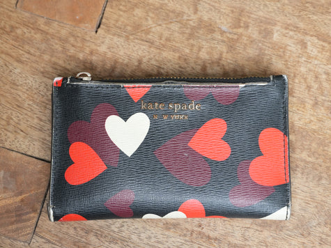 Kate Spade New York Spencer Celebration Hearts Small Slim Bifold Wallet