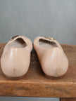 Coach Ballet Flats Women Size 6 Beige Snakeskin Toe Turnlock Leather Vintage Y2K
