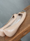 Coach Ballet Flats Women Size 6 Beige Snakeskin Toe Turnlock Leather Vintage Y2K