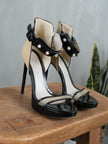 Jason Wu Platform Stiletto Sandals Womens Size 6.5 Beige Black Vintage Y2K
