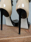Jason Wu Platform Stiletto Sandals Womens Size 6.5 Beige Black Vintage Y2K