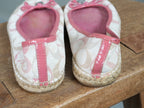 Coach Espadrille Flats Size 10 Pink Signature Monogram Bow Shoes Vintage Y2K