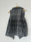 Fantastic Fawn Black Sherpa Sleeveless Size Large Cardigan