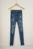 American Eagle Dark Wash Hi-Rise Distressed Jeggings Size 000