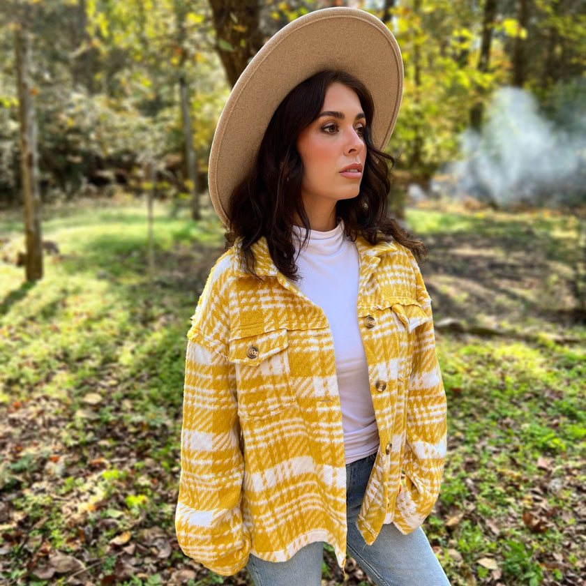 Hard To Miss Shacket In Mustard