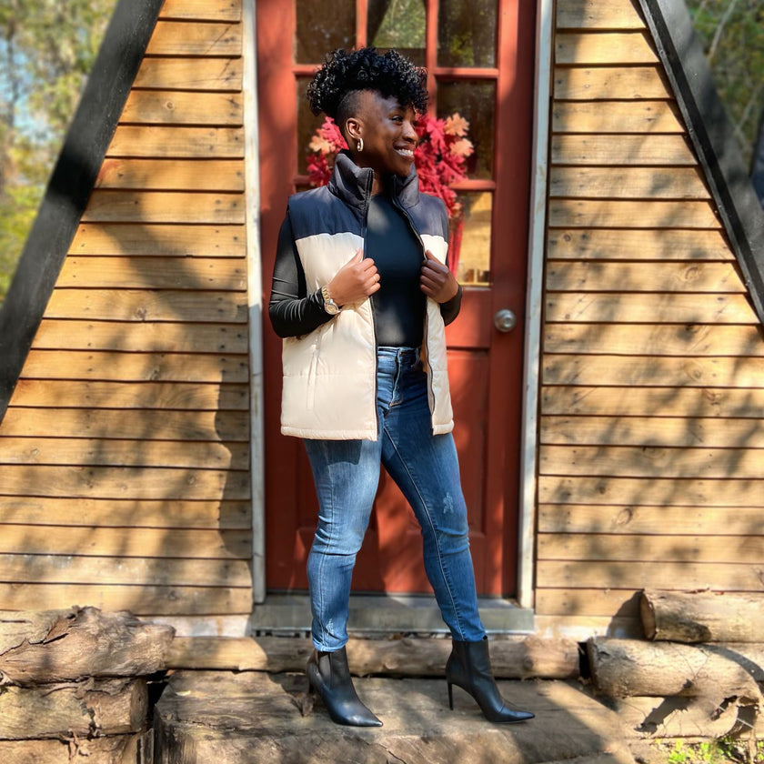 Two-Tone Zip-Up Vest