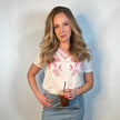 Floral Embroidery V-Neck Top