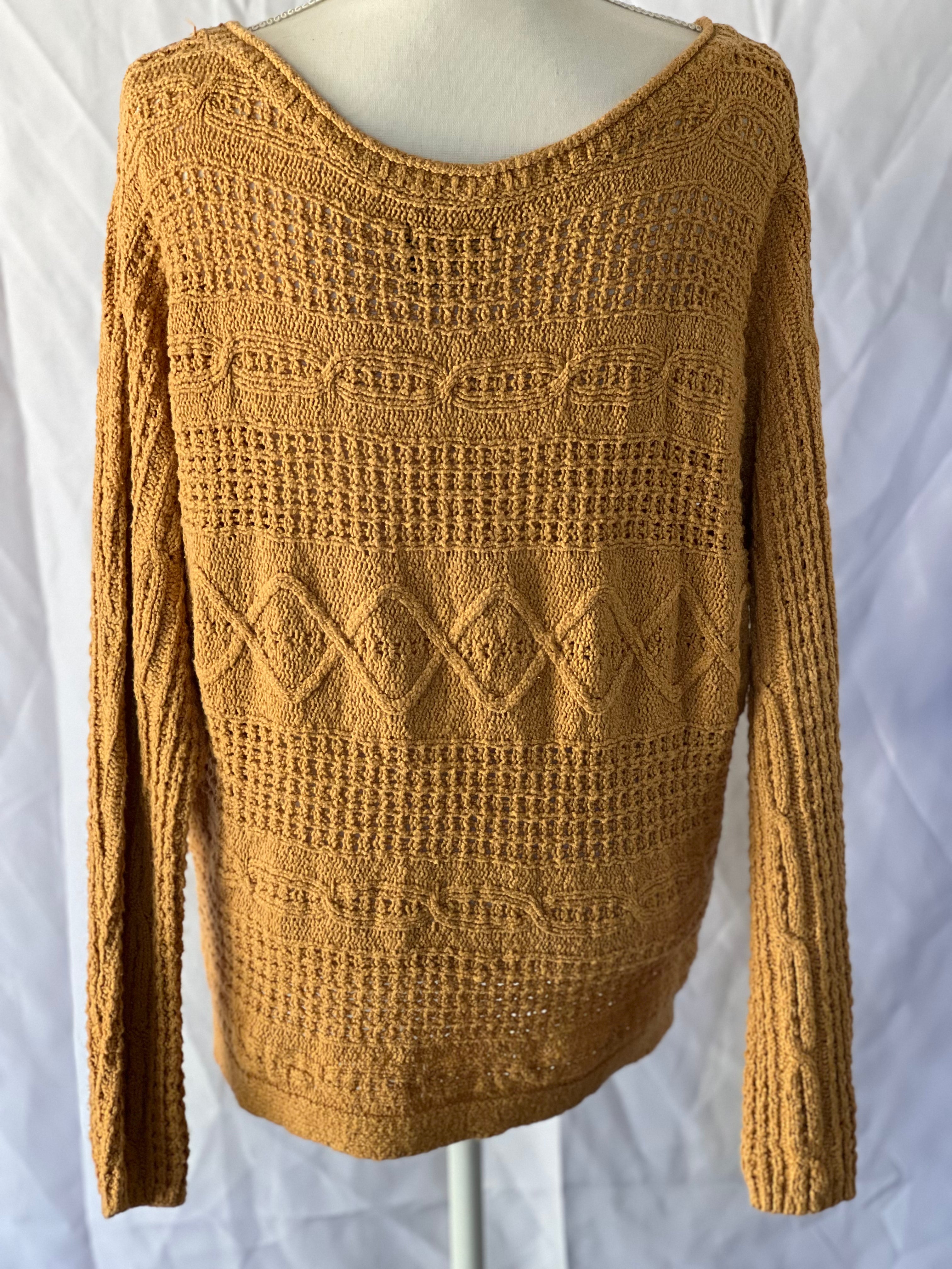 Venus Brown Long Sleeve Knit Top Size Large