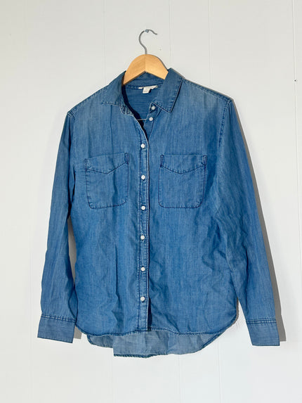 Cato Women's Denim Button Down Shirt Size Small