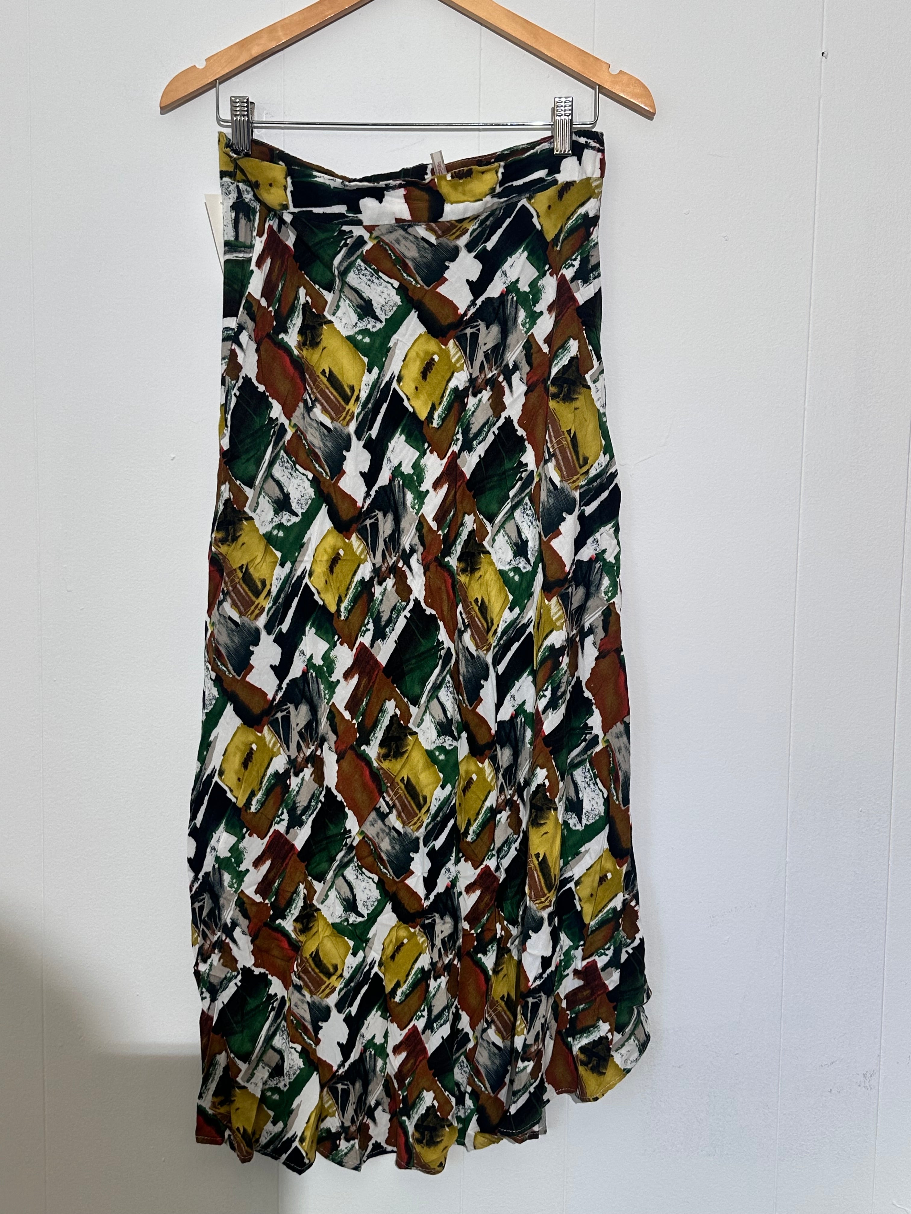 Flowy Multicolored High-low Midi- Maxi Skirt Size Medium