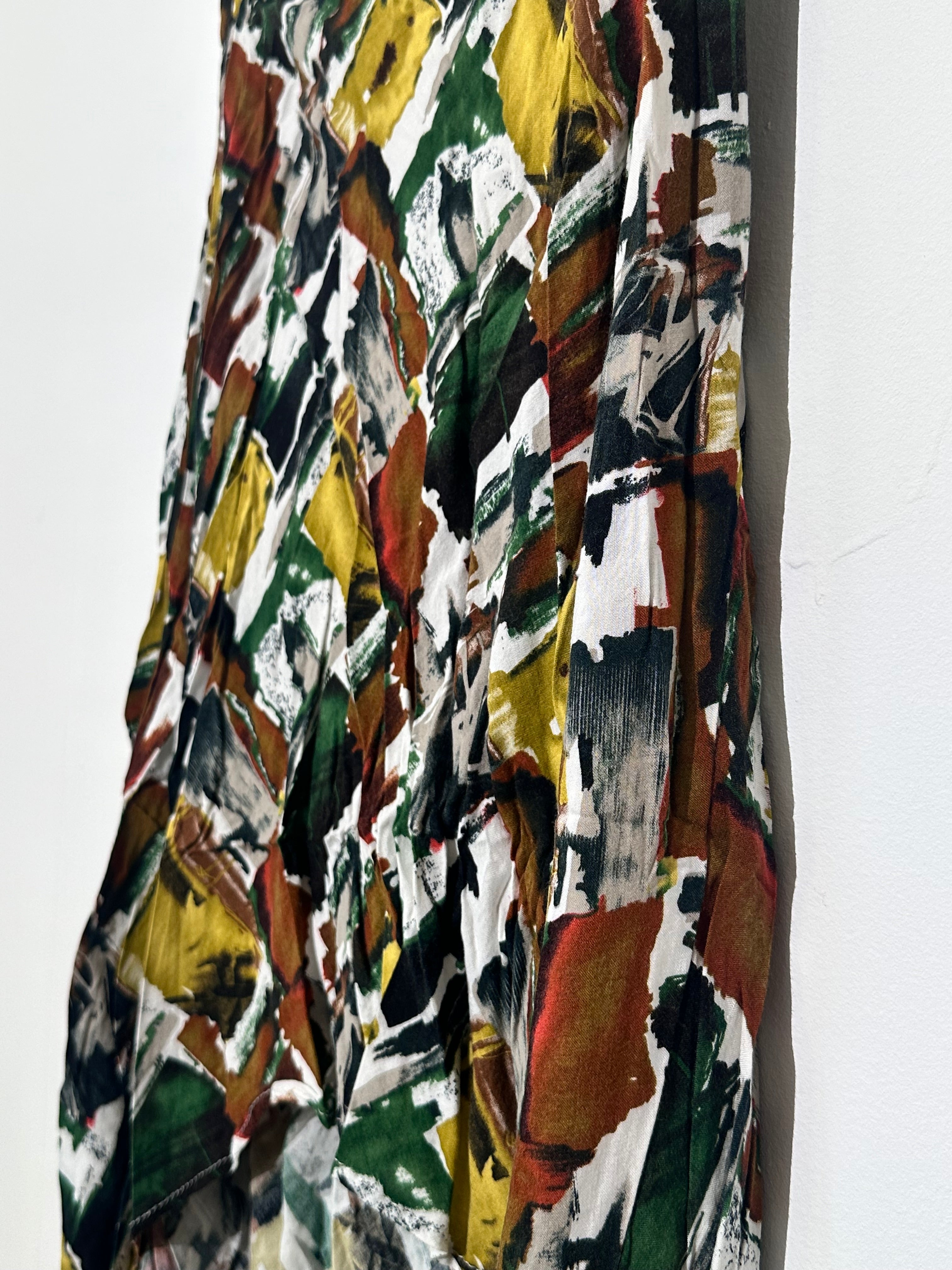 Flowy Multicolored High-low Midi- Maxi Skirt Size Medium