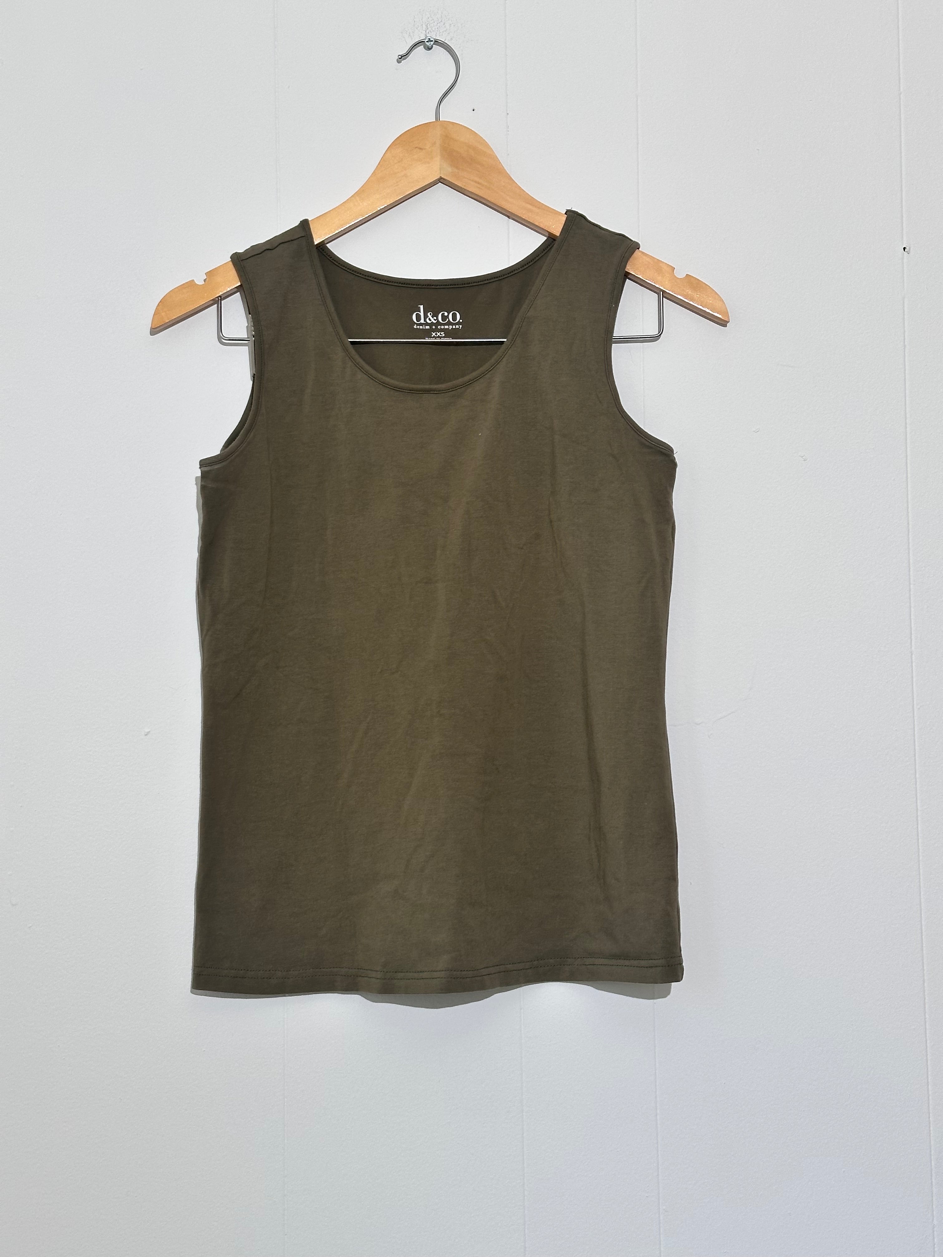 Denim & Co Green tank top xxs