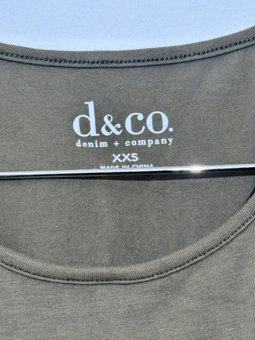 Denim & Co Green tank top xxs