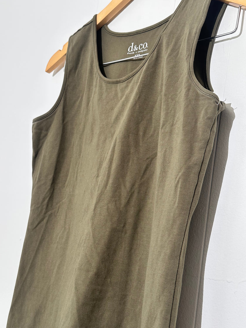 Denim & Co Green tank top xxs