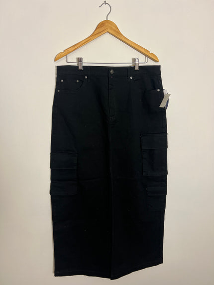 Scoop Black Cargo Denim Maxi Skirt Size 14