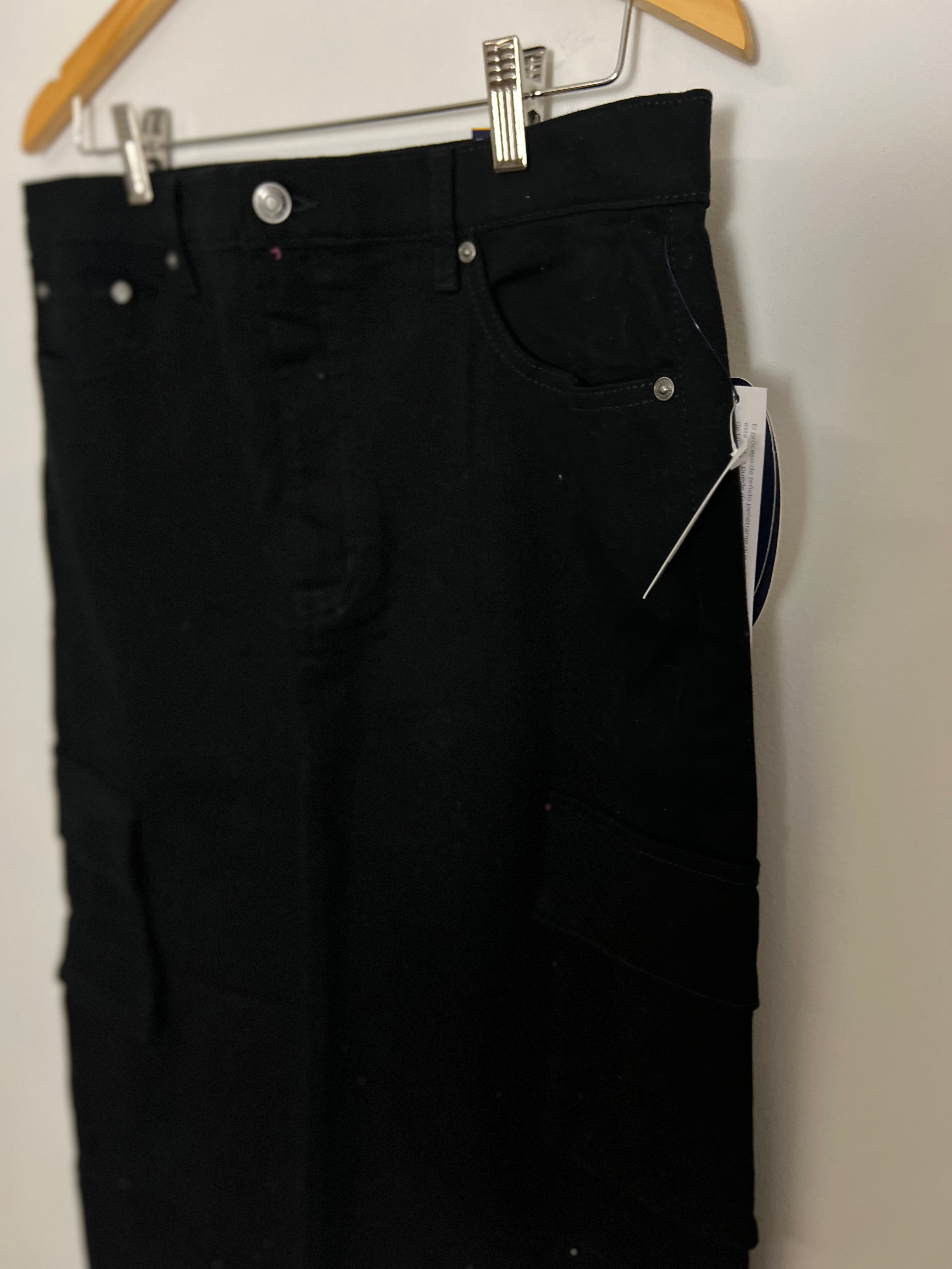 Scoop Black Cargo Denim Maxi Skirt Size 14