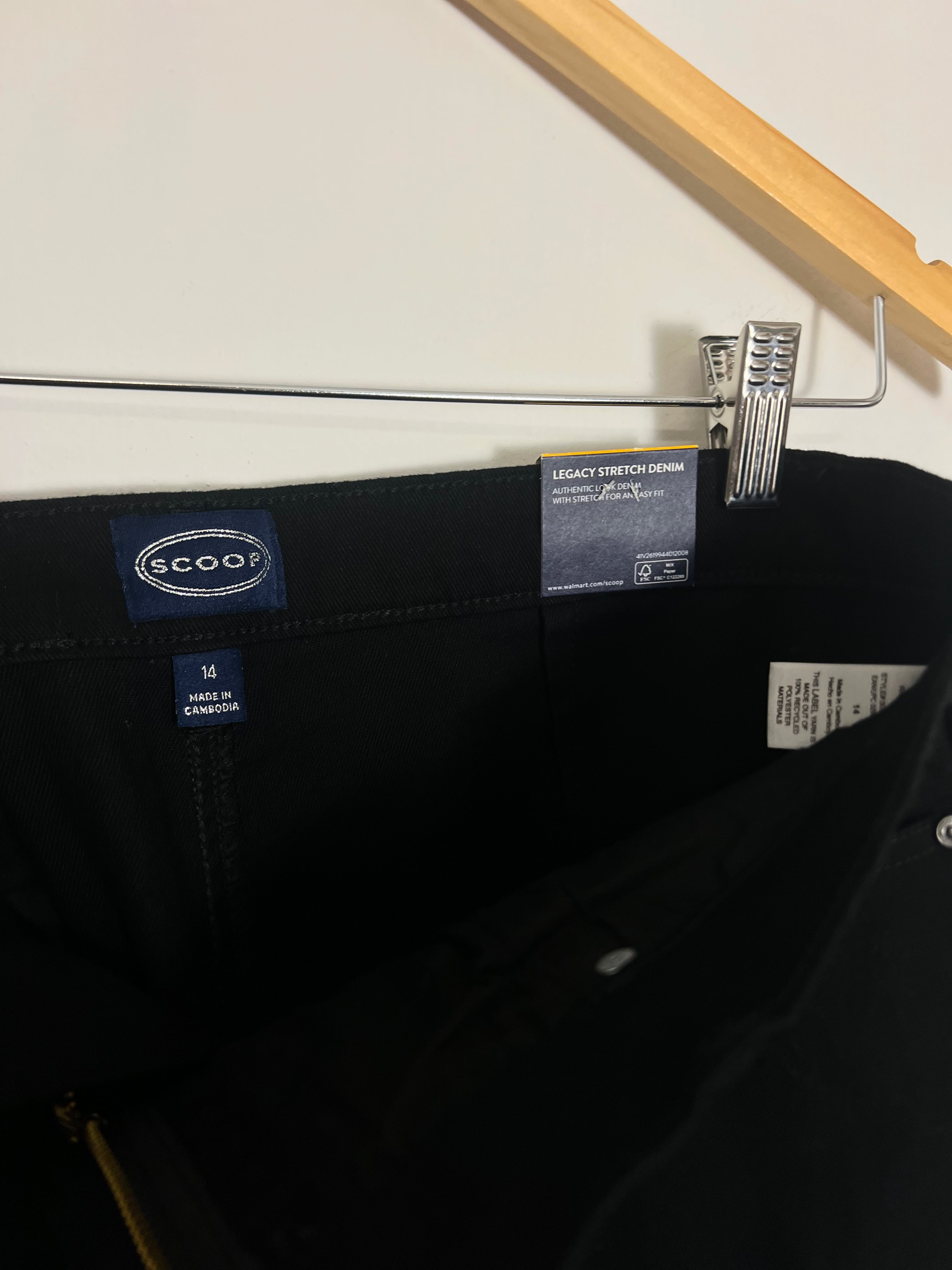 Scoop Black Cargo Denim Maxi Skirt Size 14