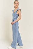 Denim Jumpsuit with Ruffled Sleeves