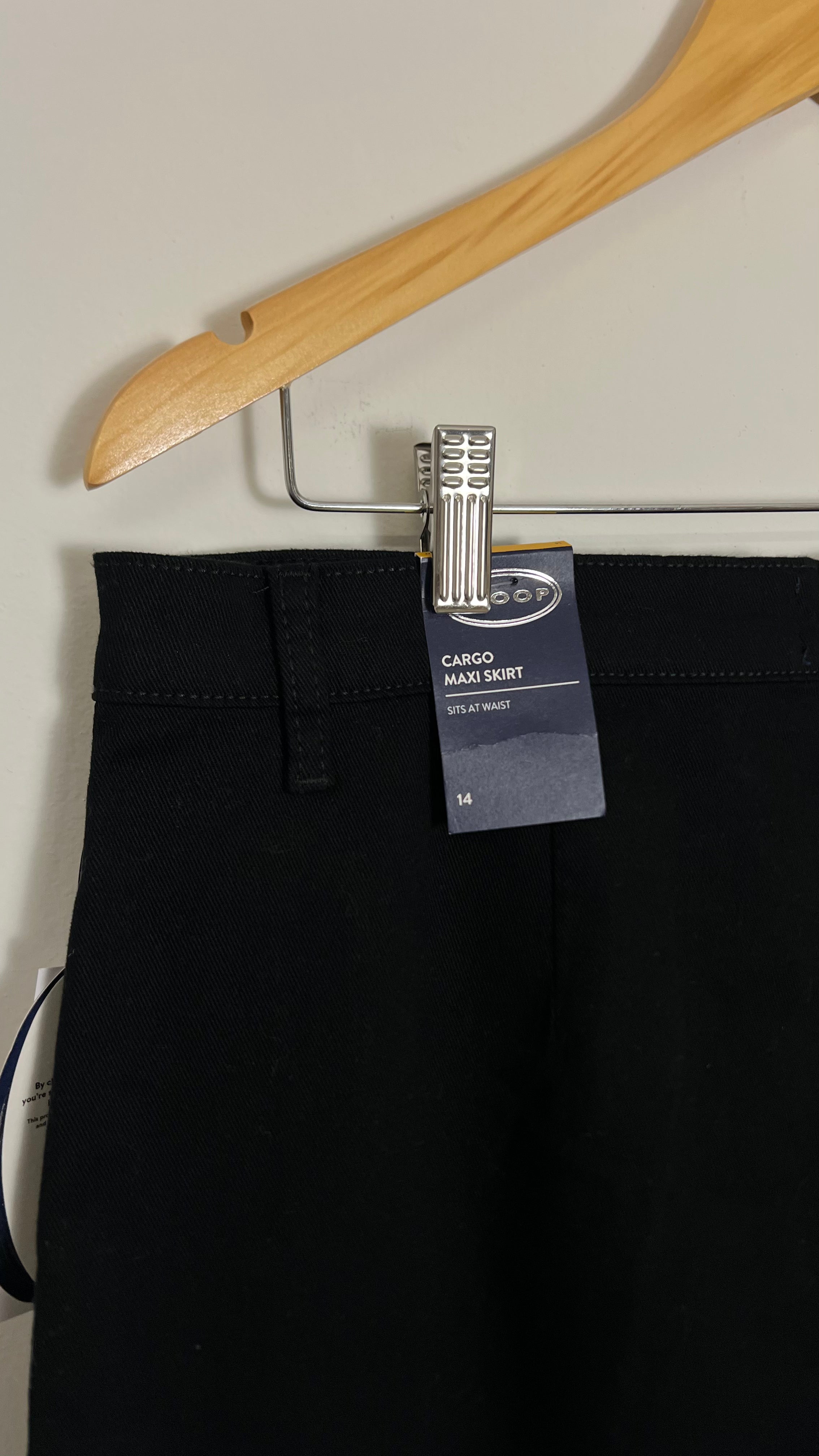 Scoop Black Cargo Denim Maxi Skirt Size 14
