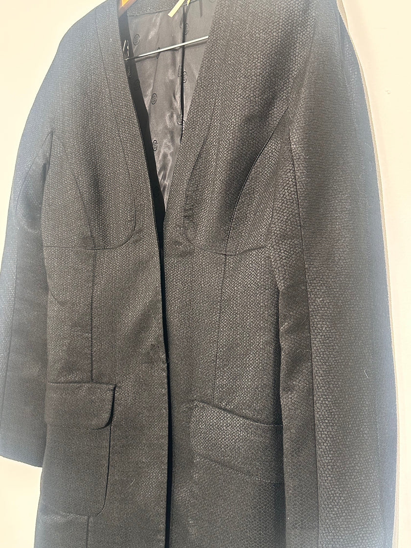 Leon Max Womens Black Tailored Peacoat size 10