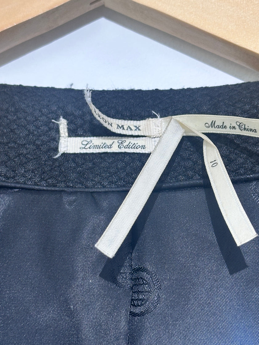 Leon Max Womens Black Tailored Peacoat size 10