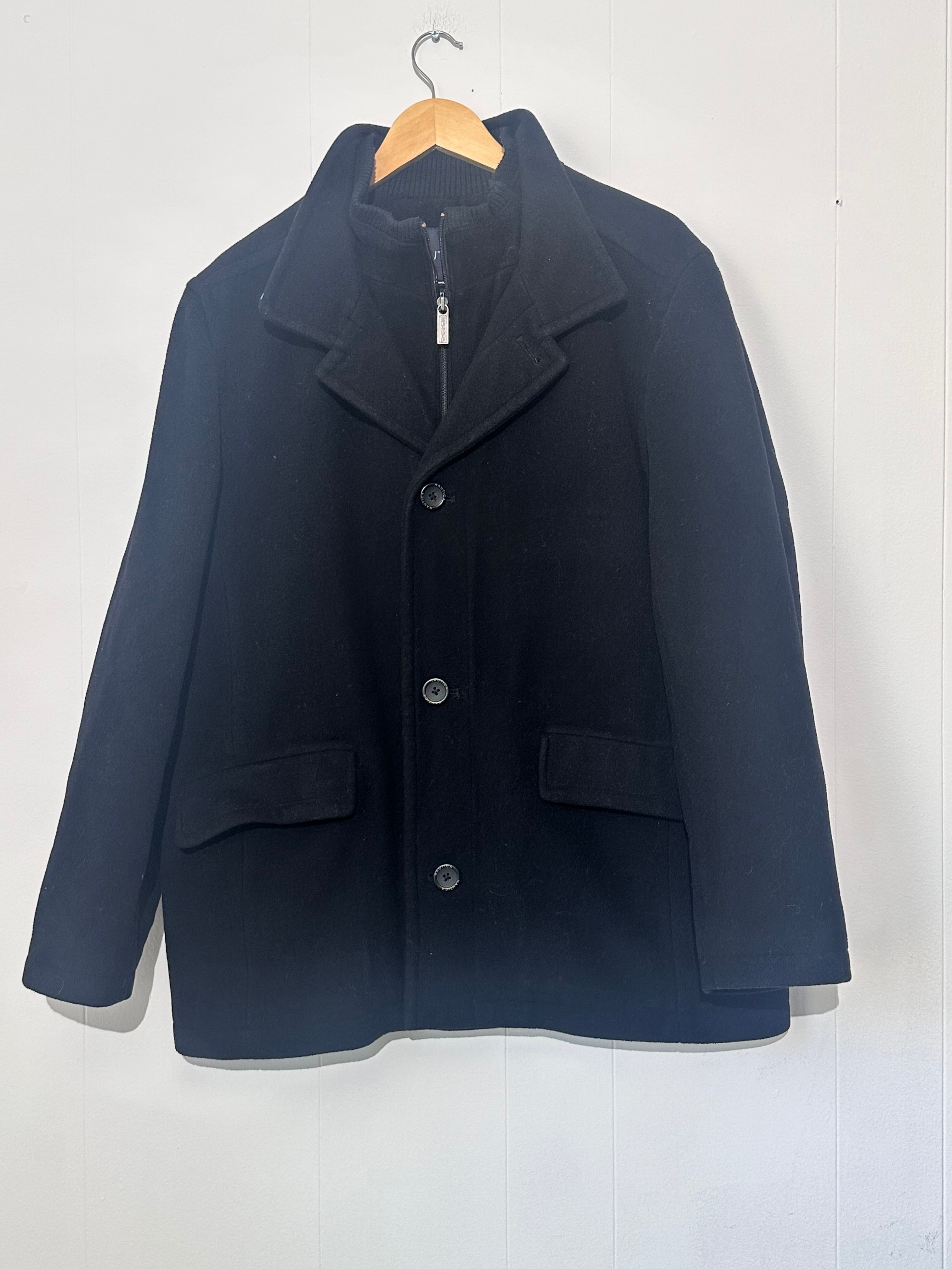 Nautica Black notched lapel Peacoat Large