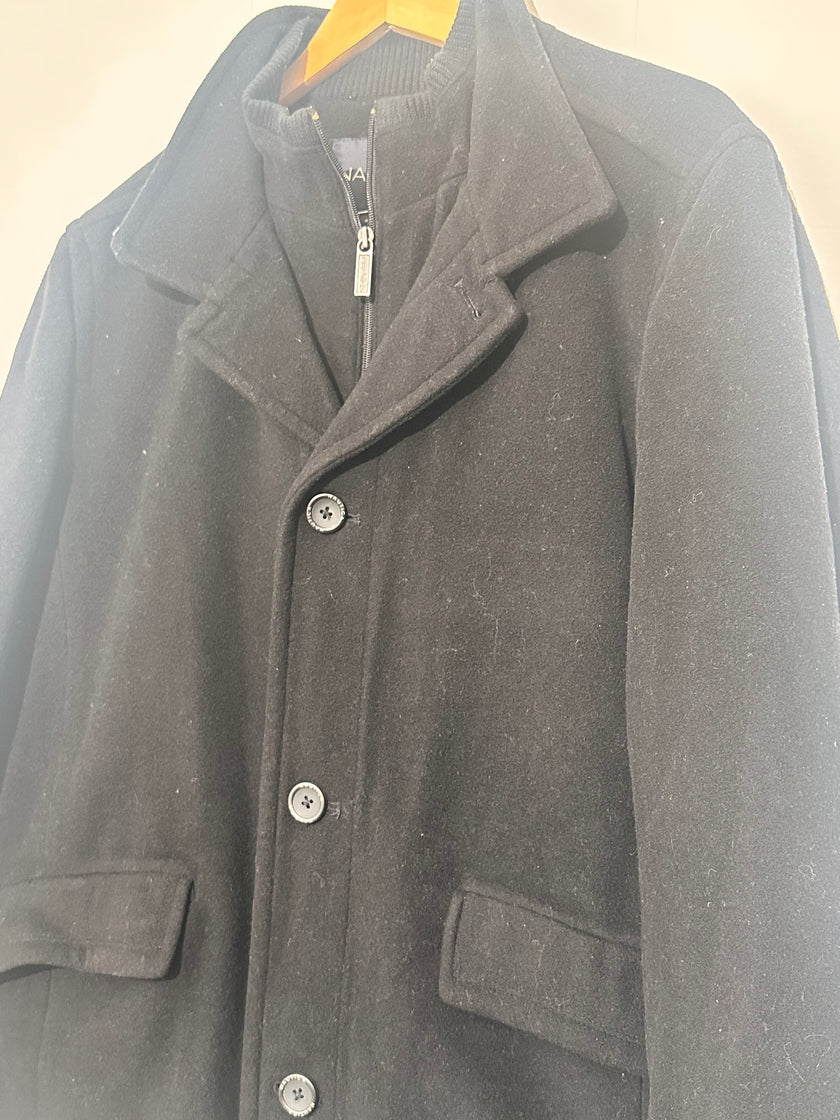 Nautica Black notched lapel Peacoat Large