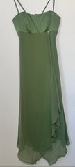 Alfred Angelo Green spaghetti strap chiffon evening dress Size 12