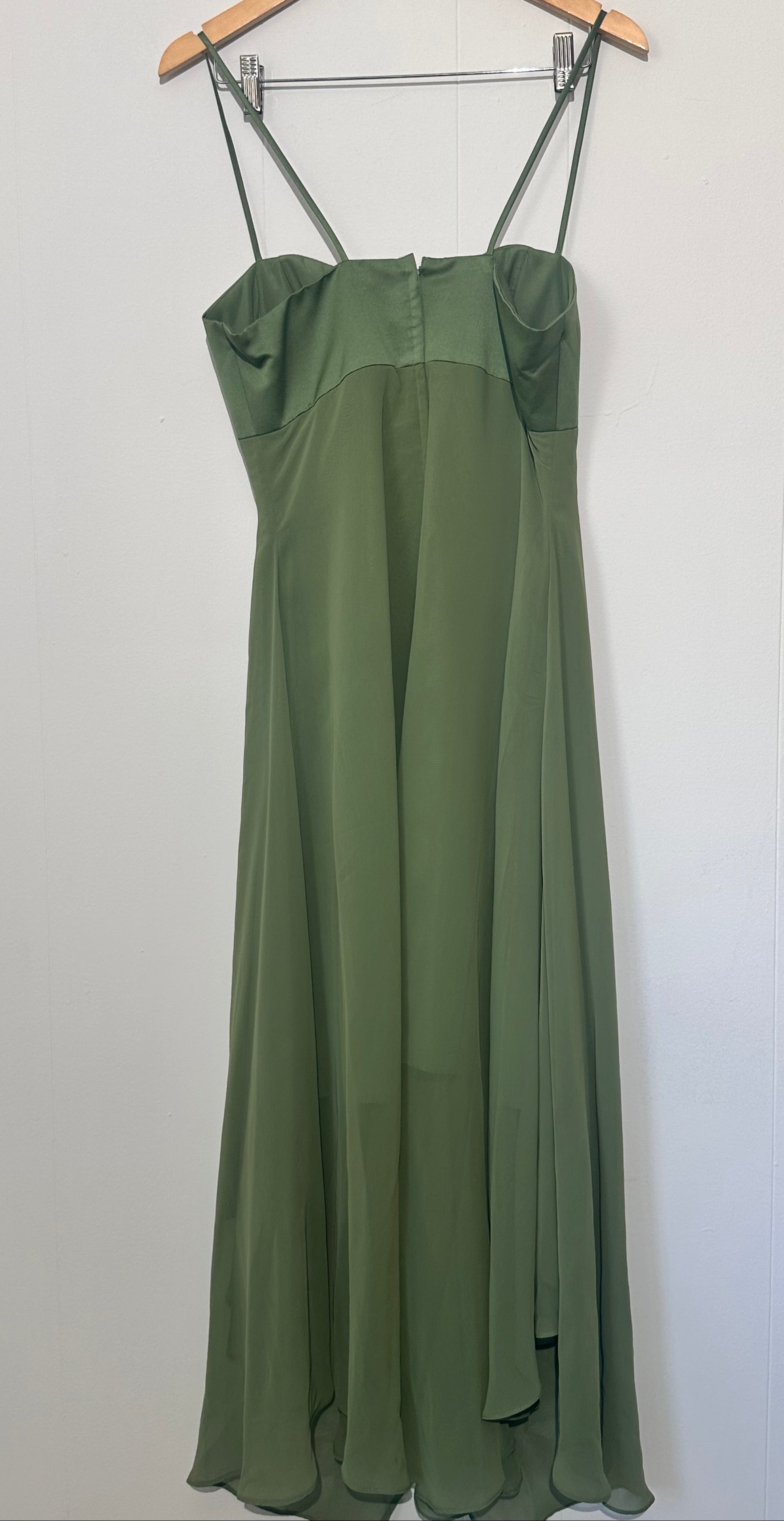 Alfred Angelo Green spaghetti strap chiffon evening dress Size 12