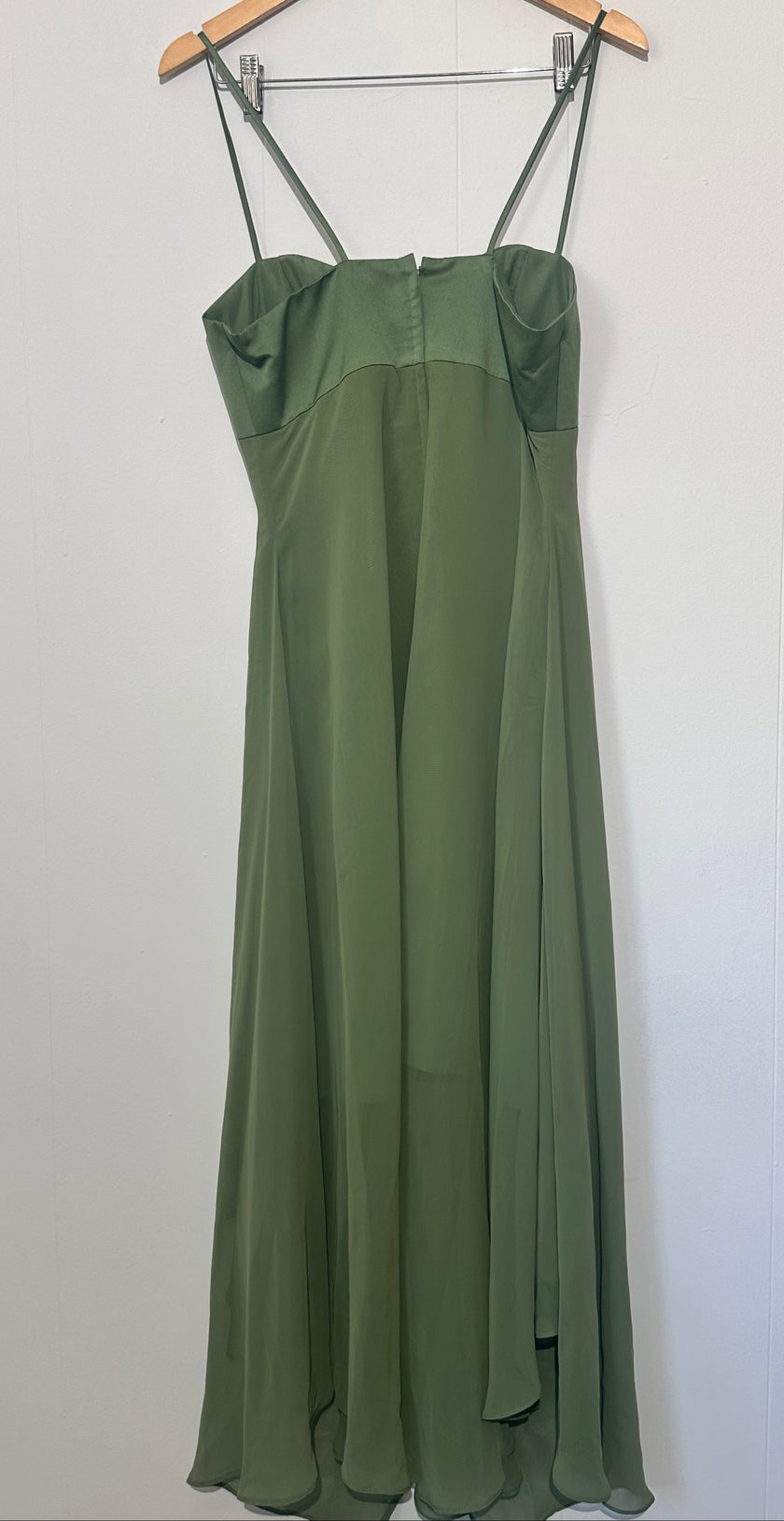 Alfred Angelo Green spaghetti strap chiffon evening dress Size 12