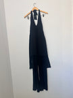 Black Halter Neck Romper Pants One - Piece Ashro Size Medium