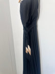 Glamazon Women's Strapless Maxi dress - Black, cream, tan Colorblock Medium