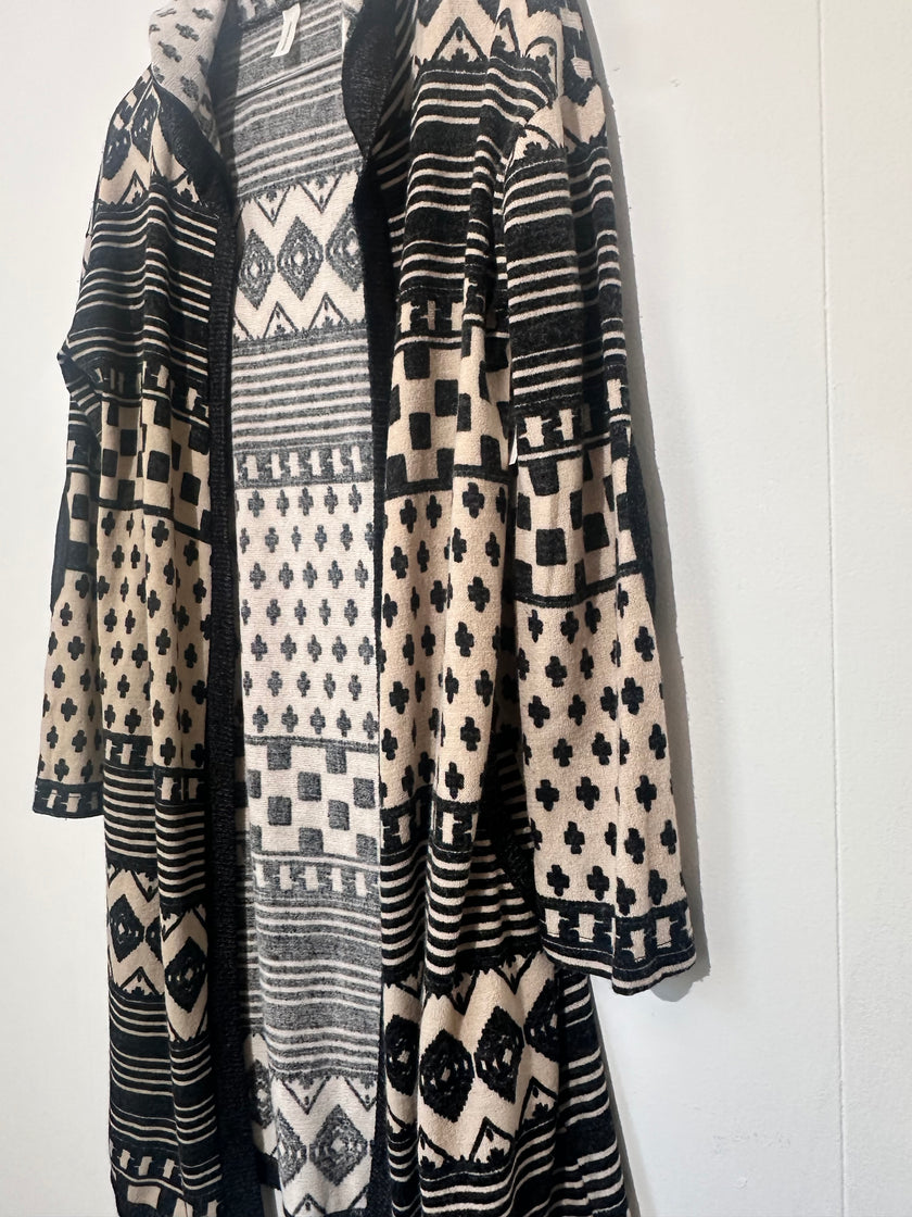 Together Clothing Boho Tribal Knit Duster Cardigan Medium