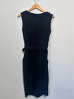 New York & Company Black Belted Sheath Dress-Sleeveless Midi XL