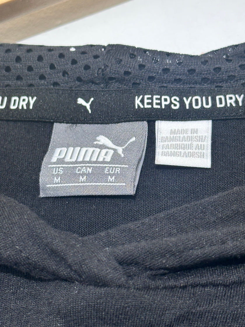 Puma Black Cropped hoodie- Lightweight long sleeve Medium