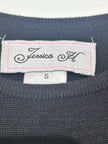 Jessica H Black Dress With White Ornate Border Detail Small