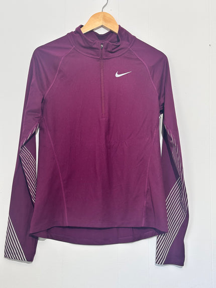 Nike Maroon Workout Set - T-shirt and Quarter zip small