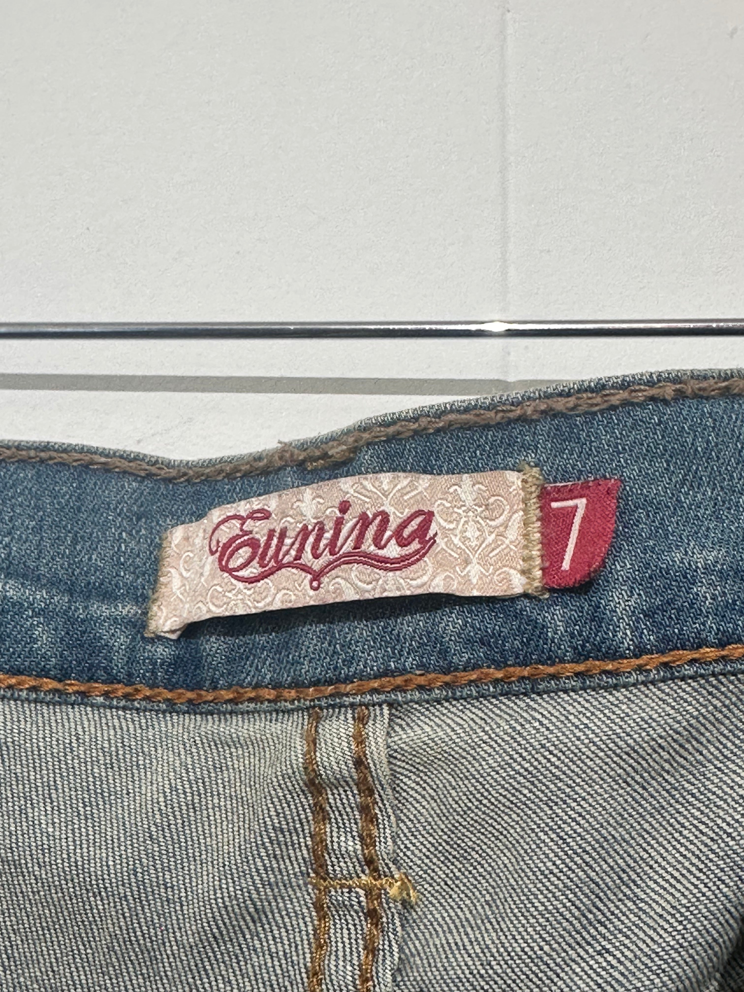 Eunina Distressed Acid Wash Boyfriend Jeans Size 7