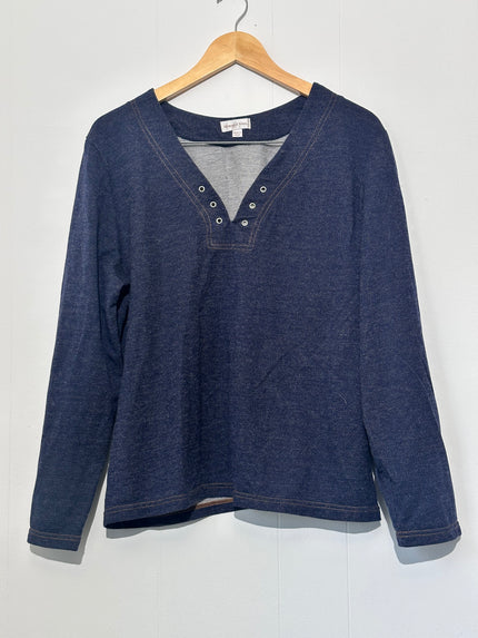 Monroe & Main Plus size Denim style type v-neck 1X