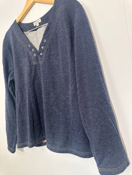 Monroe & Main Plus size Denim style type v-neck 1X