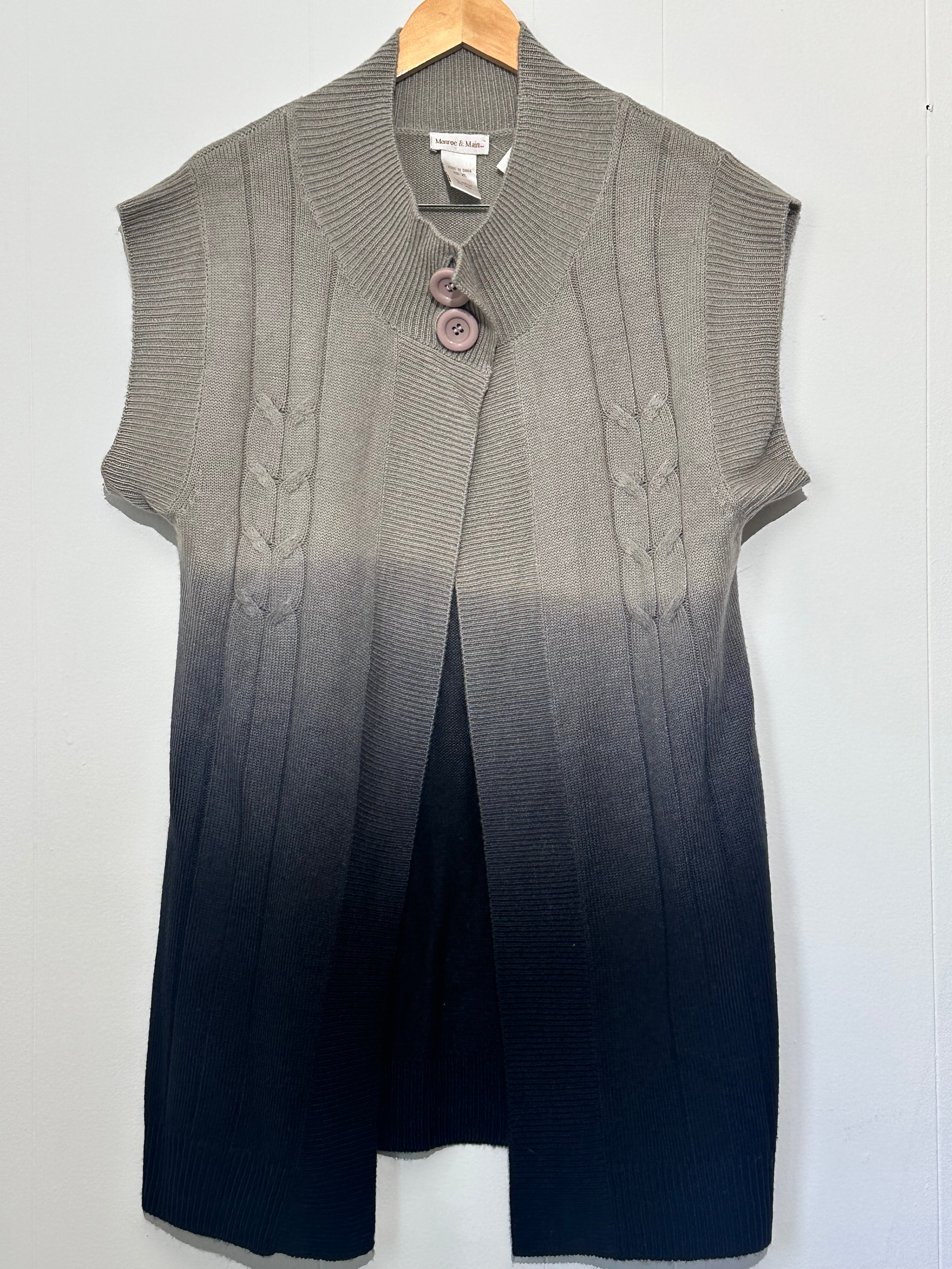 Monroe & Main Knit Sleeveless Button Front Sweater Vest XL
