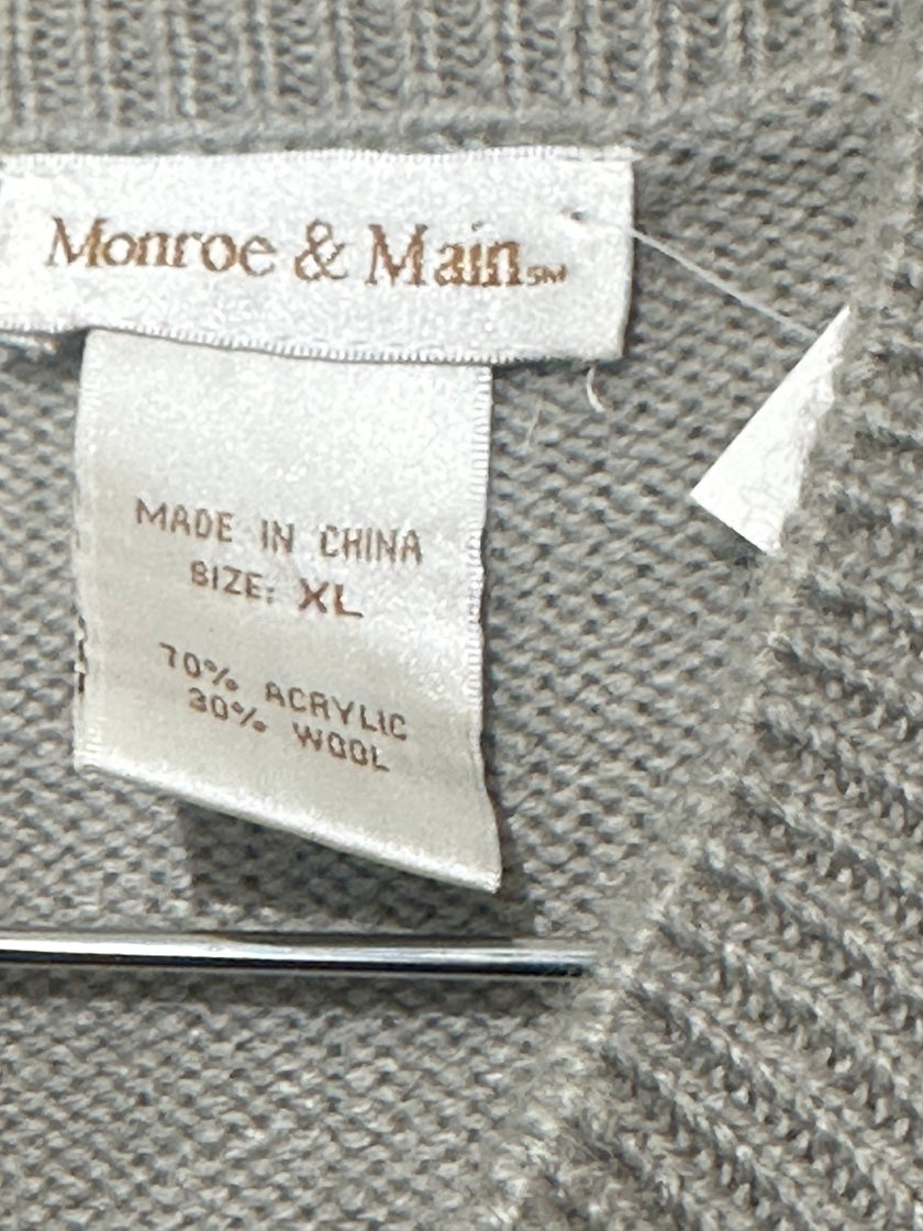 Monroe & Main Knit Sleeveless Button Front Sweater Vest XL