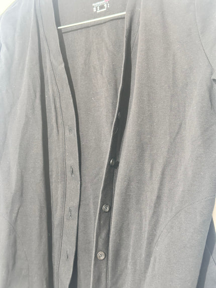 IssacMizrahi Black button front Cardigan Medium