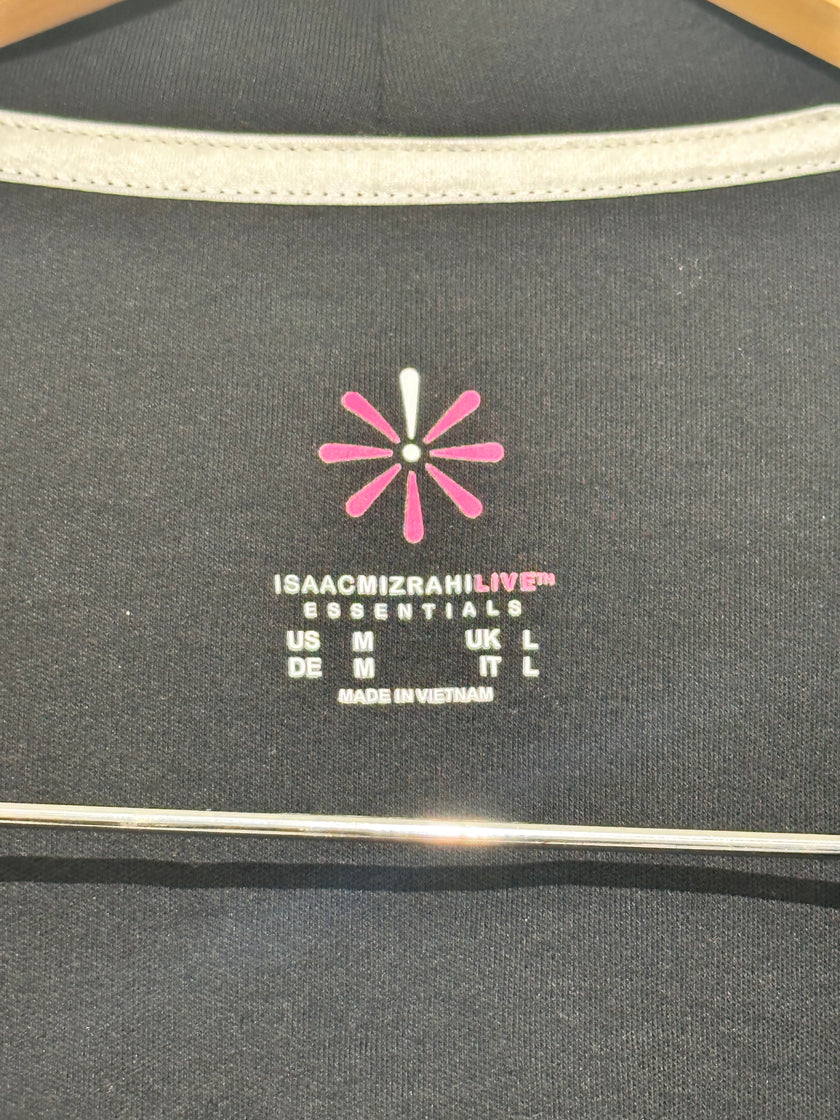 IssacMizrahi Black button front Cardigan Medium