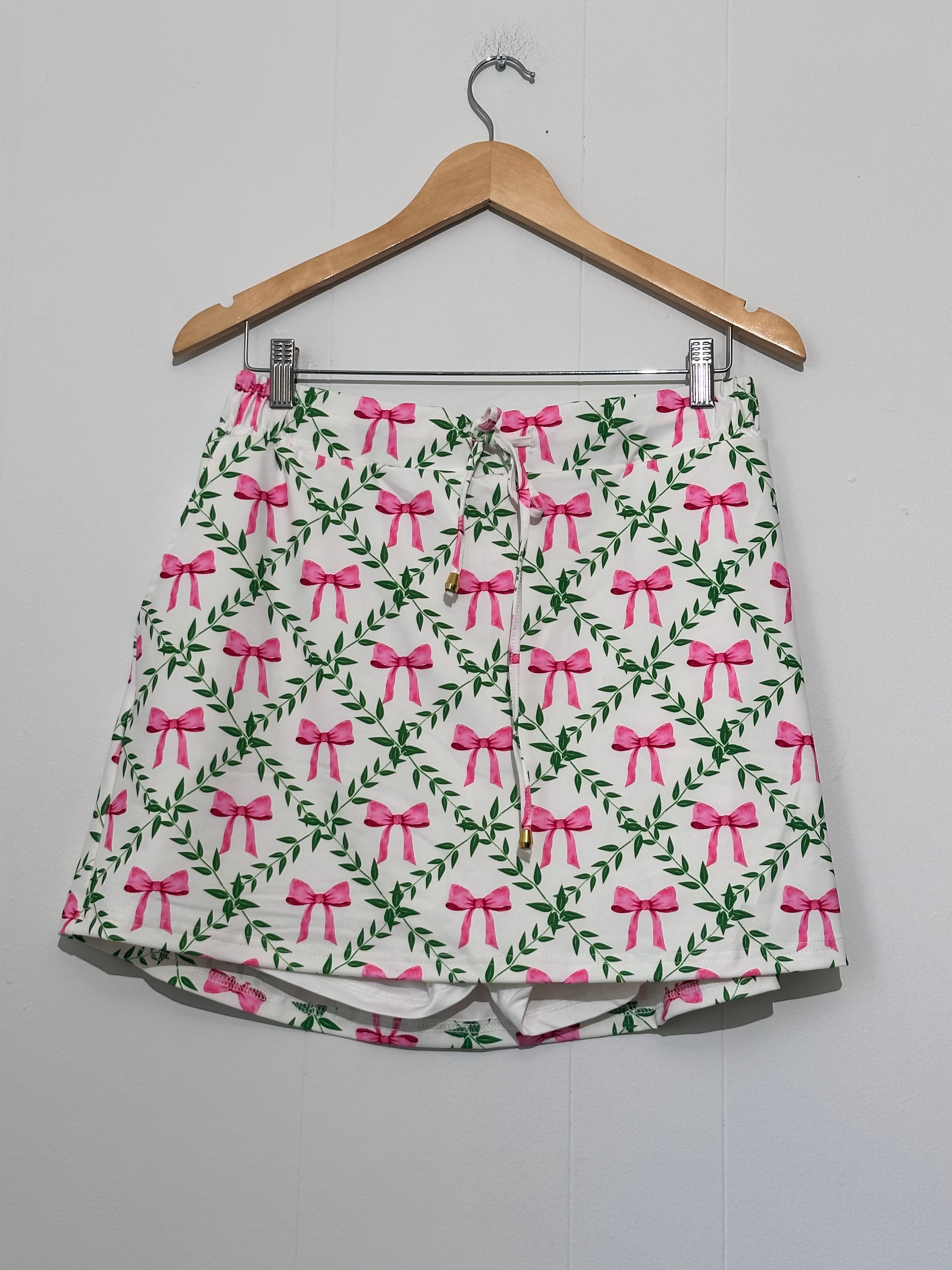 Jess Lea Pink Bow Quilted Skort XL